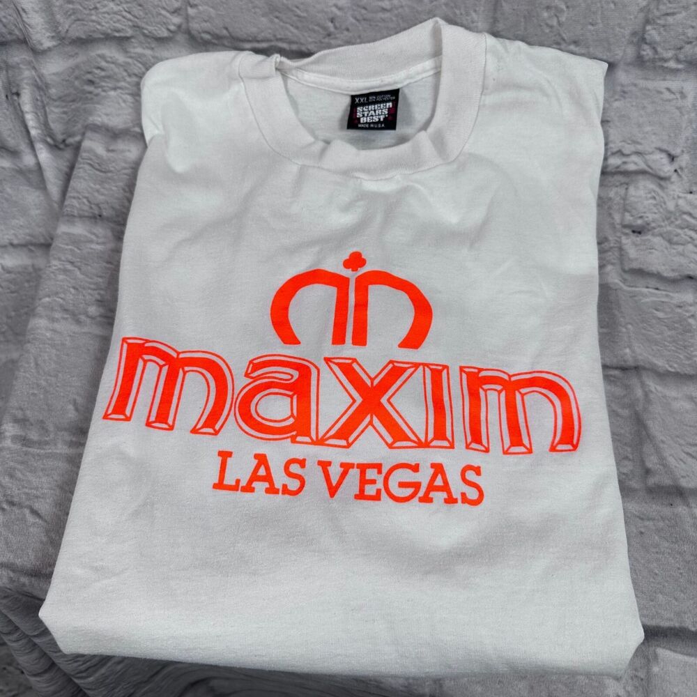 Las Vegas Maxim Mens T-Shirt 2XL Screen Stars Best Made USA 50/50 Single Stitch